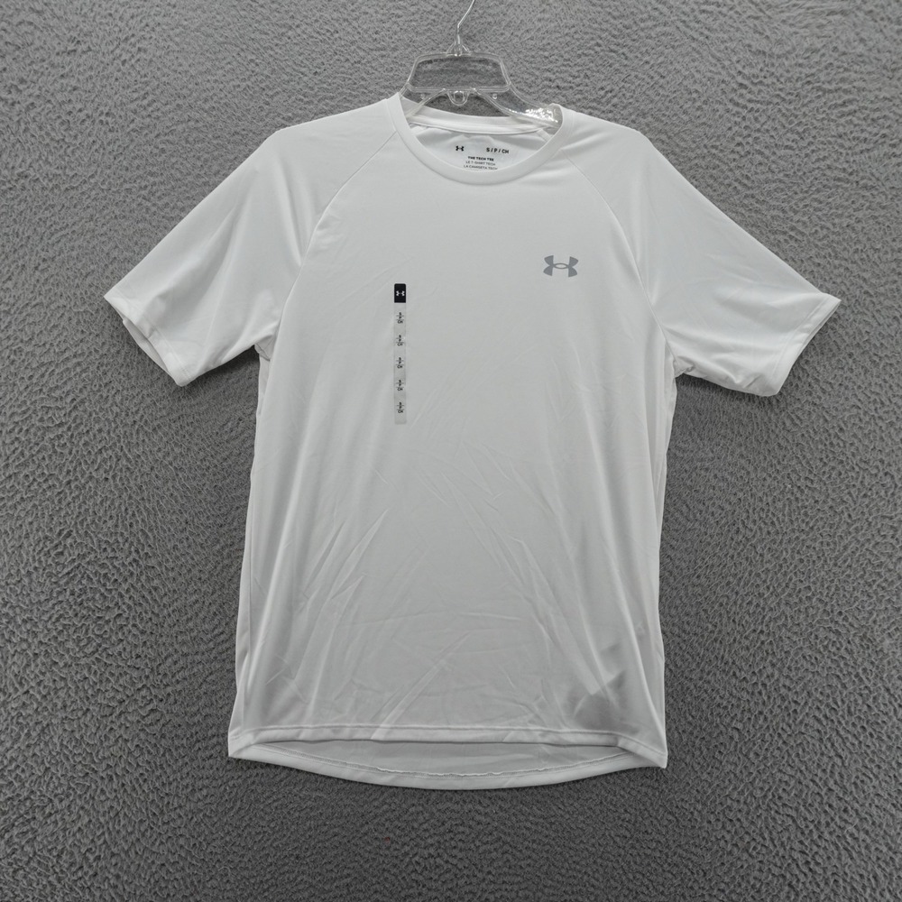 Under Armour Mens White Tech Tee Short Sleeve Training Shirt Size Small NEW
